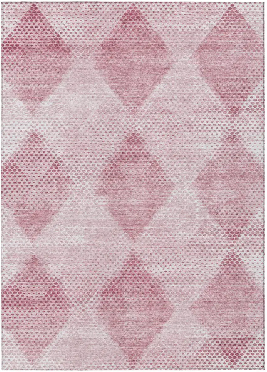 Merlot Geometric Washable Non Skid Indoor Outdoor Area Rug Photo 2
