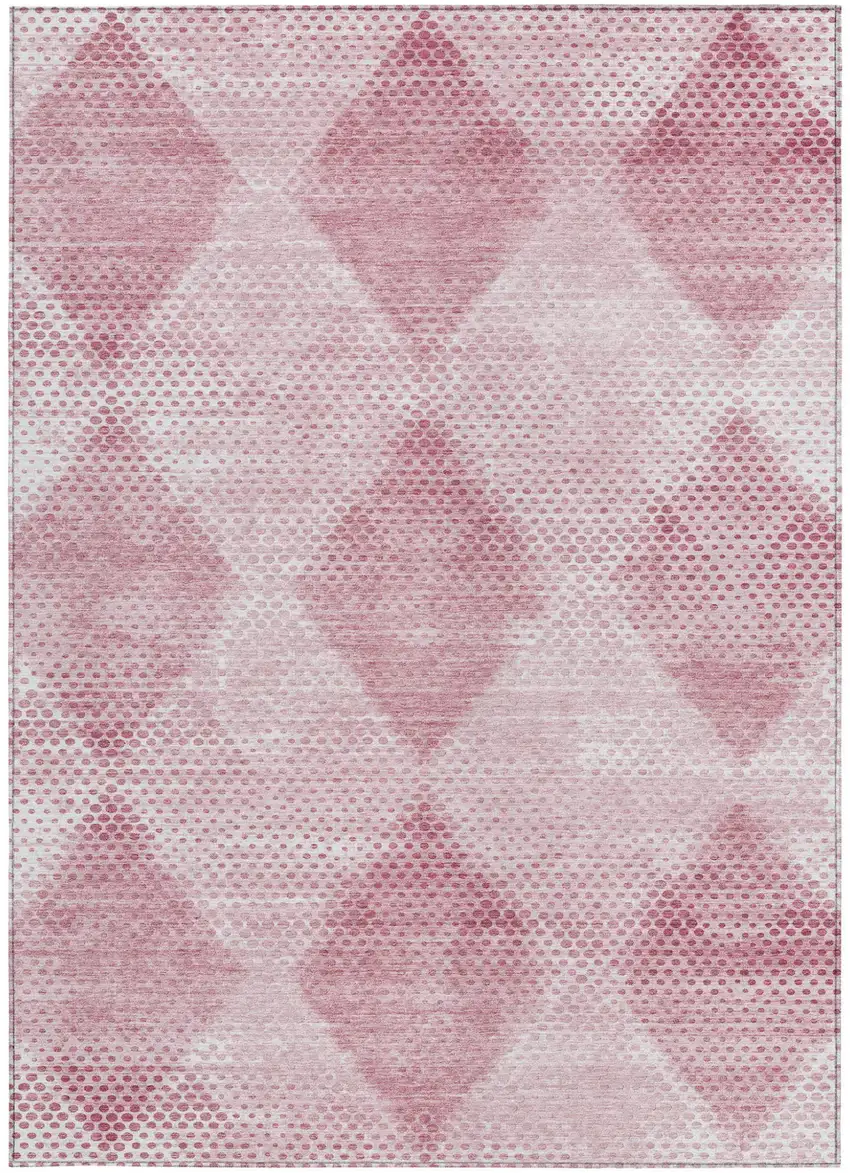 Merlot Geometric Washable Non Skid Indoor Outdoor Area Rug Photo 5
