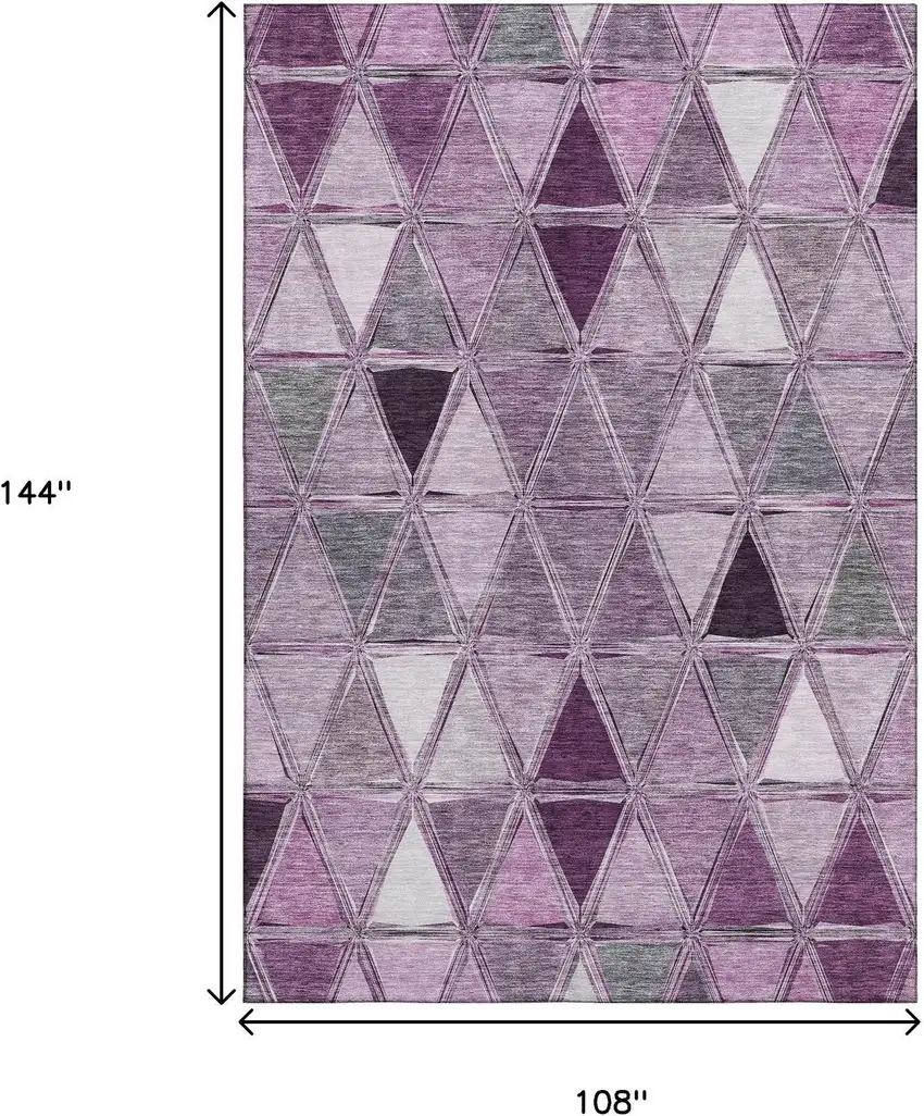 Merlot Gray And Ivory Geometric Washable Area Rug With UV Protection Photo 3