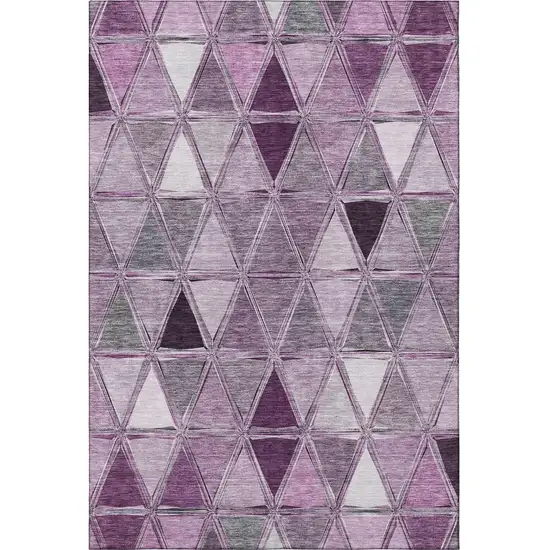 Merlot Gray And Ivory Geometric Washable Area Rug With UV Protection Photo 4