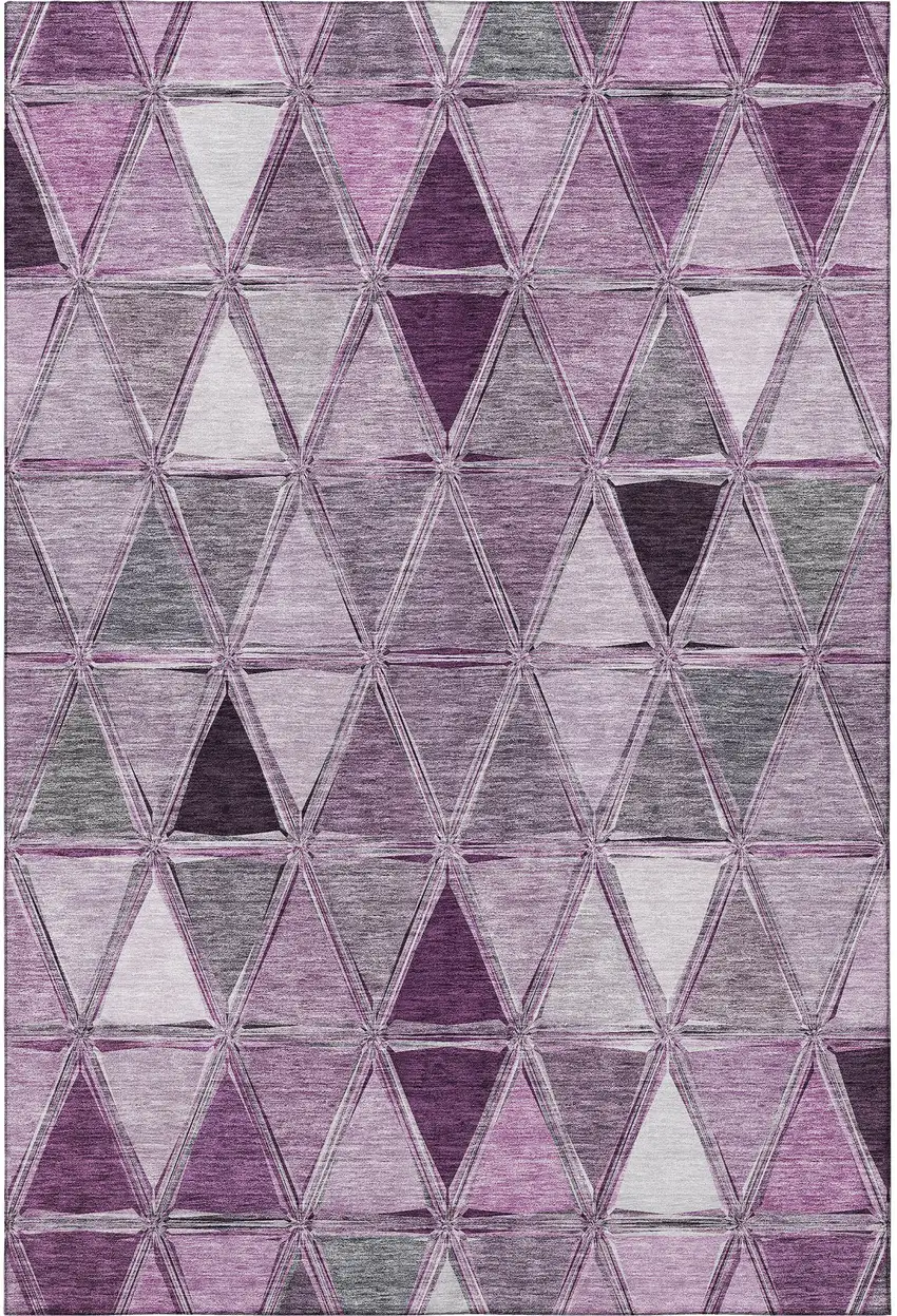 Merlot Gray And Ivory Geometric Washable Area Rug With UV Protection Photo 4