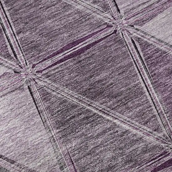 Merlot Gray And Ivory Geometric Washable Area Rug With UV Protection Photo 9