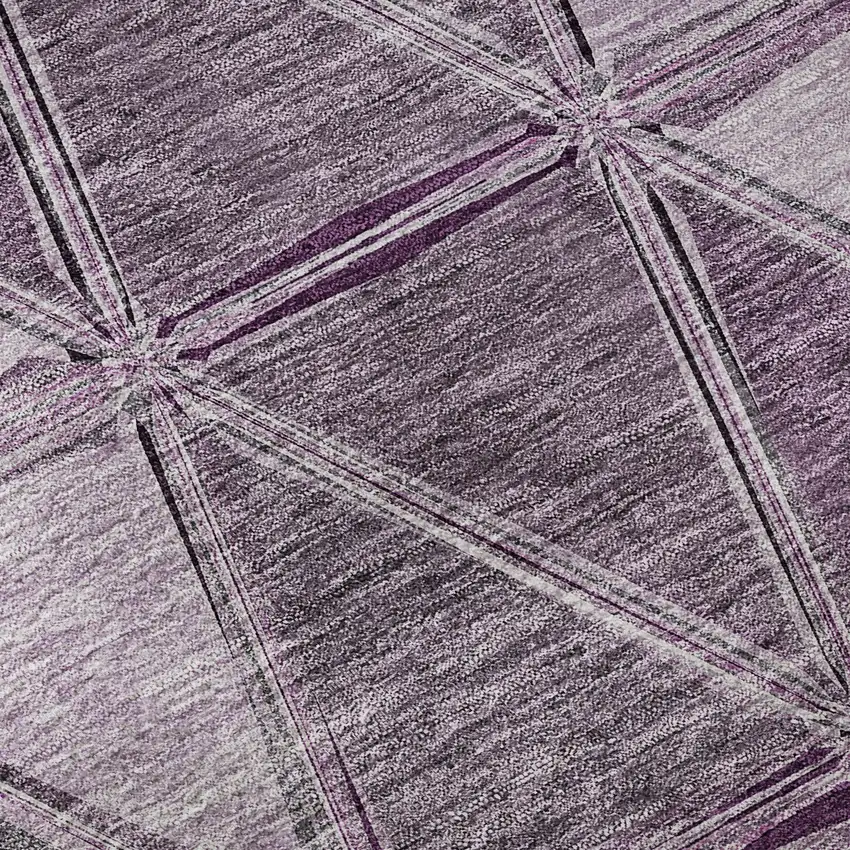 Merlot Gray And Ivory Geometric Washable Area Rug With UV Protection Photo 9