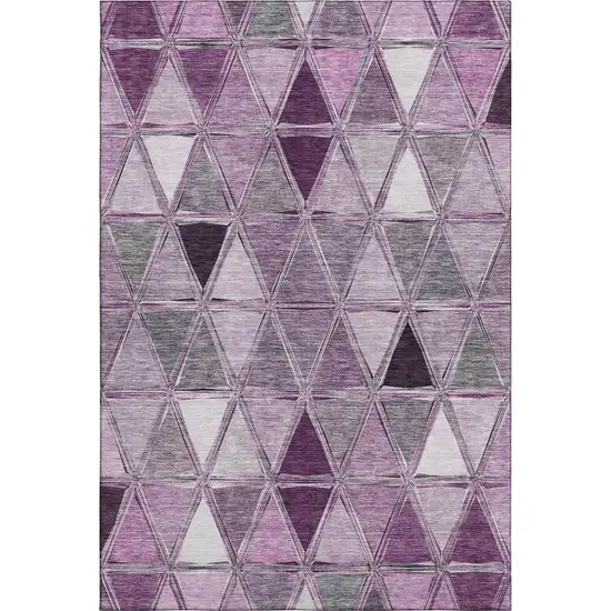 Merlot Gray And Ivory Geometric Washable Area Rug With UV Protection Photo 2