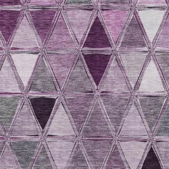 Merlot Purple And Lavender Geometric Washable Indoor Outdoor Area Rug Photo 3