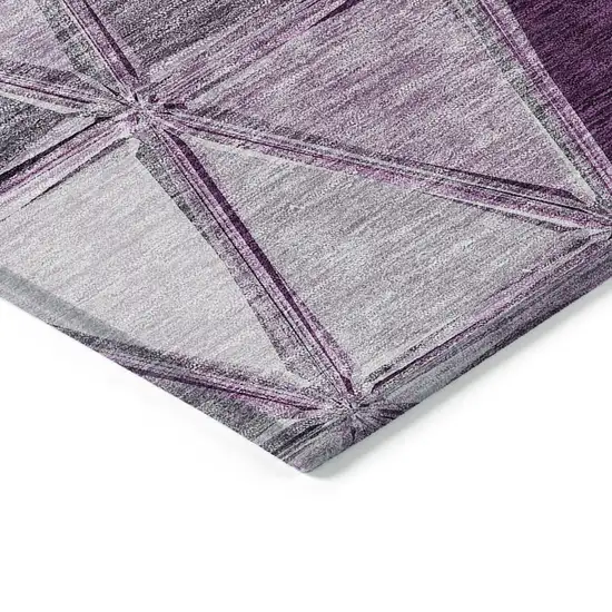 Merlot Purple And Lavender Geometric Washable Indoor Outdoor Area Rug Photo 2