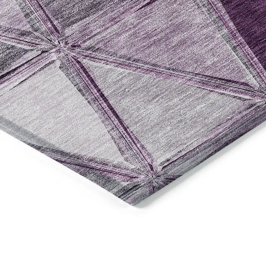 Merlot Purple And Lavender Geometric Washable Indoor Outdoor Area Rug Photo 2