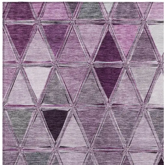 Merlot Purple And Lavender Geometric Washable Indoor Outdoor Area Rug Photo 3