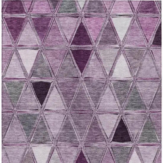 Merlot Purple And Lavender Geometric Washable Indoor Outdoor Area Rug Photo 5
