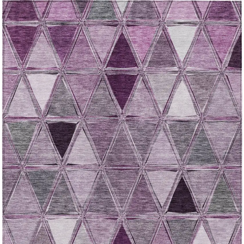 Merlot Purple And Lavender Geometric Washable Indoor Outdoor Area Rug Photo 5