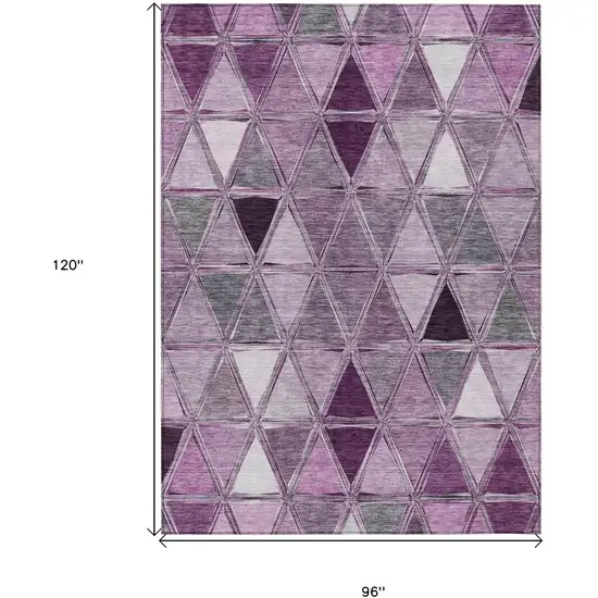 Merlot Purple And Lavender Geometric Washable Indoor Outdoor Area Rug Photo 8