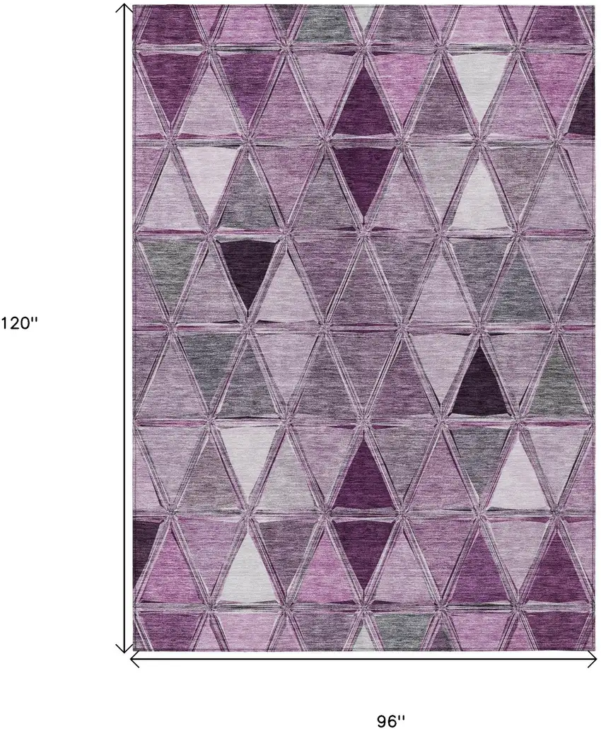 Merlot Purple And Lavender Geometric Washable Indoor Outdoor Area Rug Photo 8