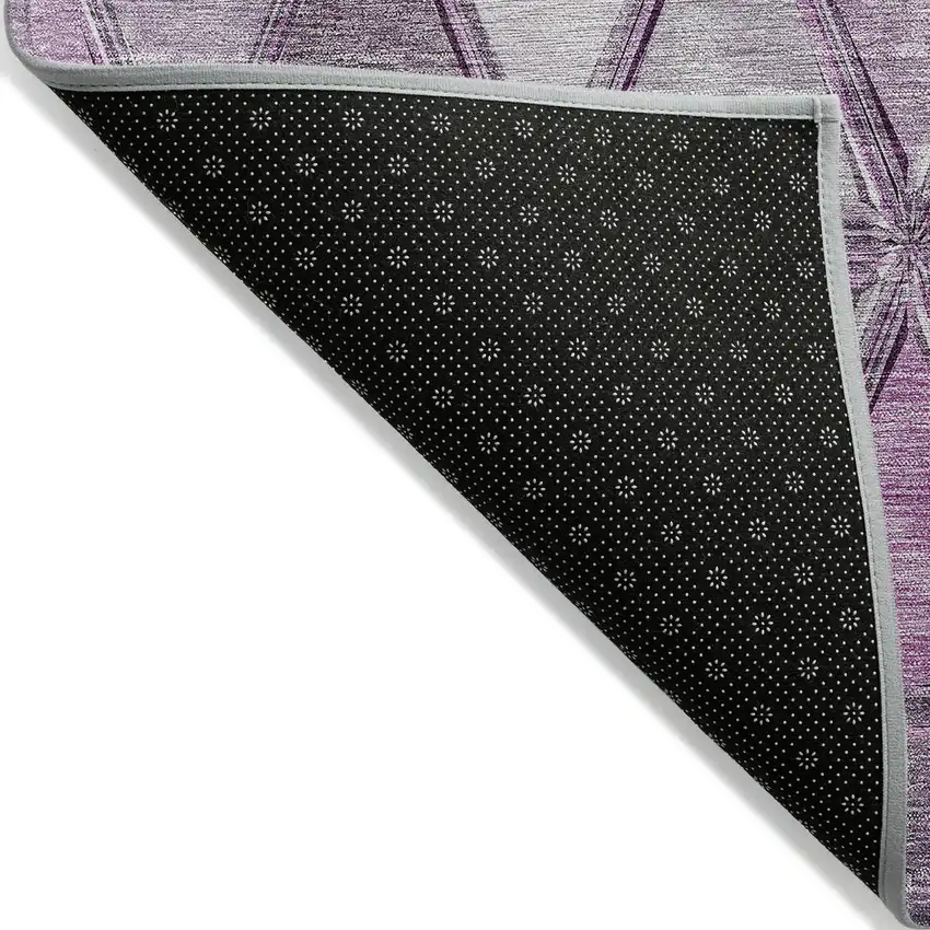 Merlot Purple And Lavender Geometric Washable Indoor Outdoor Area Rug Photo 7