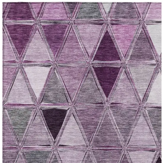Merlot Purple And Lavender Geometric Washable Indoor Outdoor Area Rug Photo 4