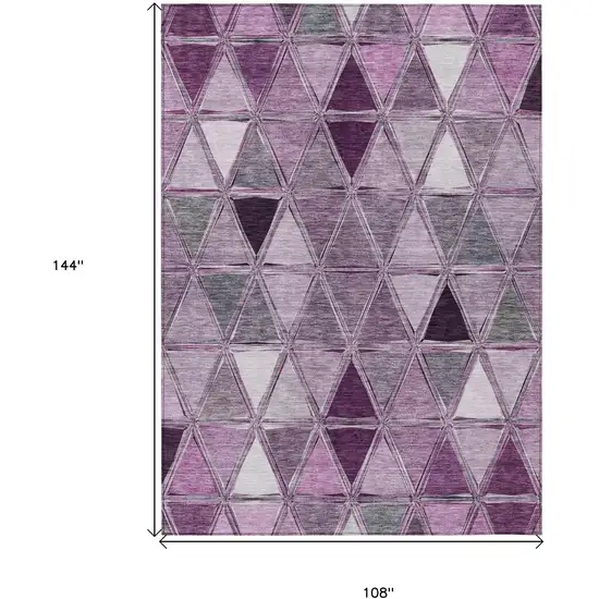 Merlot Purple And Lavender Geometric Washable Indoor Outdoor Area Rug Photo 8