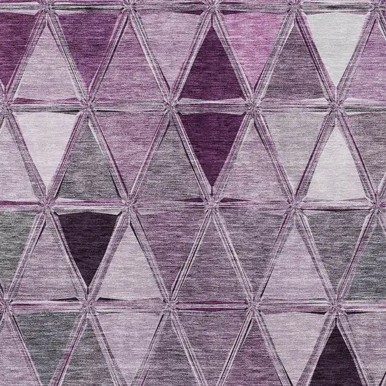Merlot Purple And Lavender Geometric Washable Indoor Outdoor Area Rug Photo 3