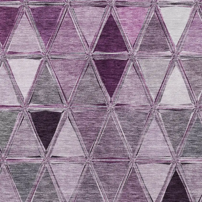 Merlot Purple And Lavender Geometric Washable Indoor Outdoor Area Rug Photo 3