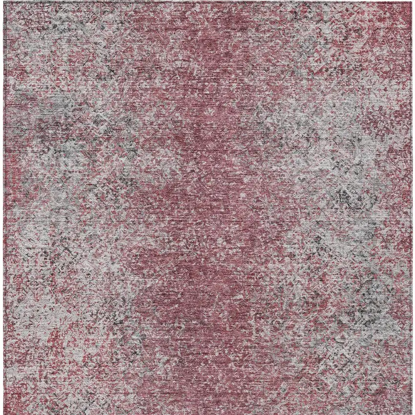 Merlot Silver And Gray Oriental Washable Indoor Outdoor Area Rug Photo 4
