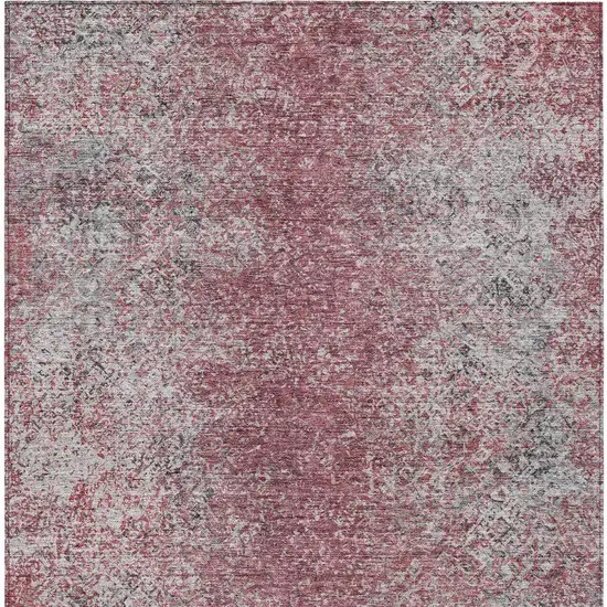 Merlot Silver And Gray Oriental Washable Indoor Outdoor Area Rug Photo 4