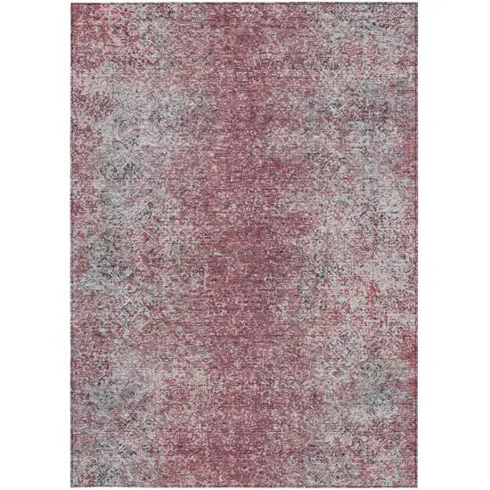 Merlot Silver And Gray Oriental Washable Indoor Outdoor Area Rug Photo 5