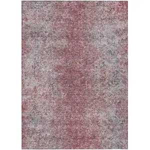 Photo of Merlot Silver And Gray Oriental Washable Indoor Outdoor Area Rug