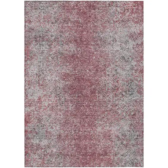 Merlot Silver And Gray Oriental Washable Indoor Outdoor Area Rug Photo 1