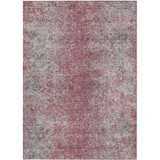 Merlot Silver And Gray Oriental Washable Indoor Outdoor Area Rug Photo 6