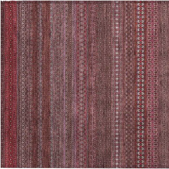 Merlot Striped Washable Non Skid Indoor Outdoor Area Rug Photo 7