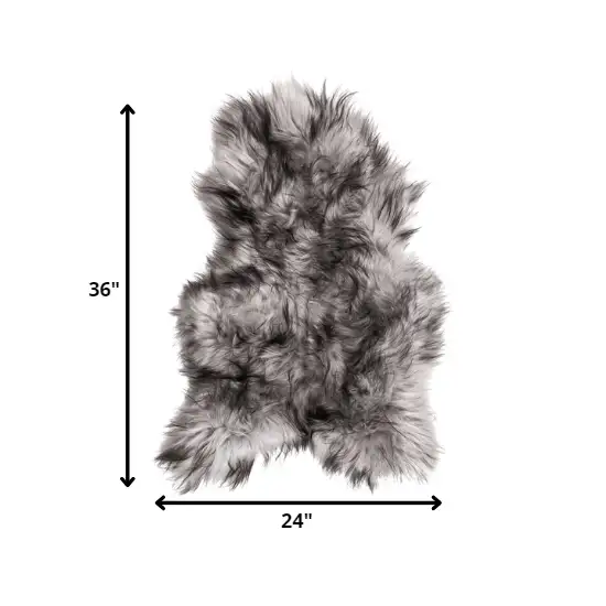 Metallic Silver Sheepskin Single Long-Haired - Area Rug Photo 2