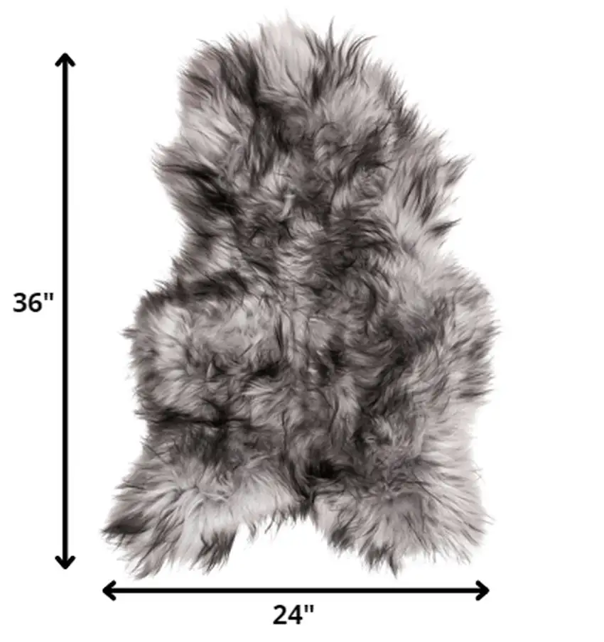 Metallic Silver Sheepskin Single Long-Haired - Area Rug Photo 2