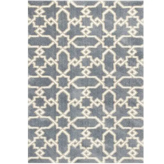 Microfiber Slate Blue Area Rug Photo 1