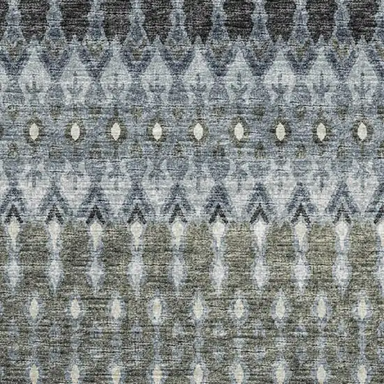 Midnight And Gray Tribal Washable Area Rug With UV Protection Photo 4