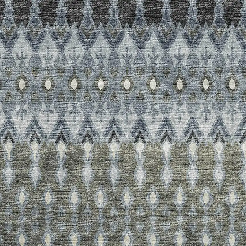Midnight And Gray Tribal Washable Area Rug With UV Protection Photo 4