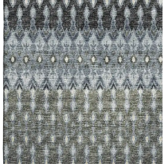 Midnight And Gray Tribal Washable Area Rug With UV Protection Photo 5