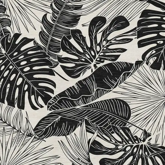 Midnight And Ivory Geometric Washable Area Rug With UV Protection Photo 4