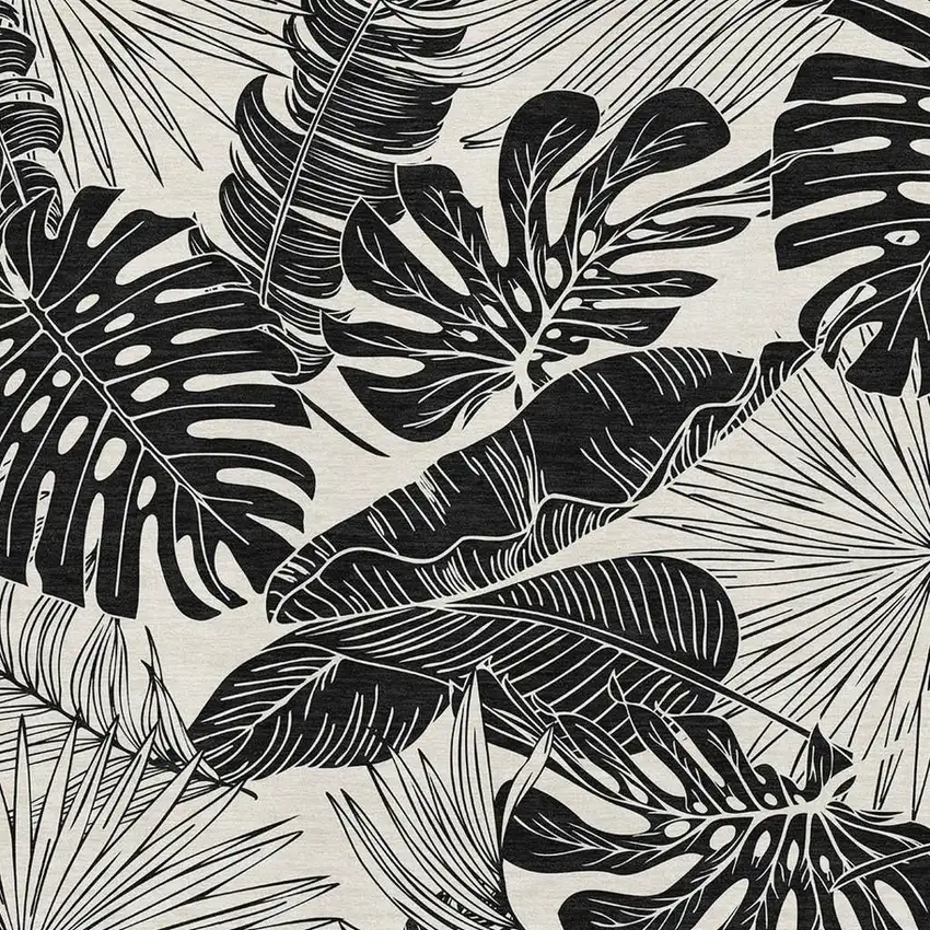 Midnight And Ivory Geometric Washable Area Rug With UV Protection Photo 4