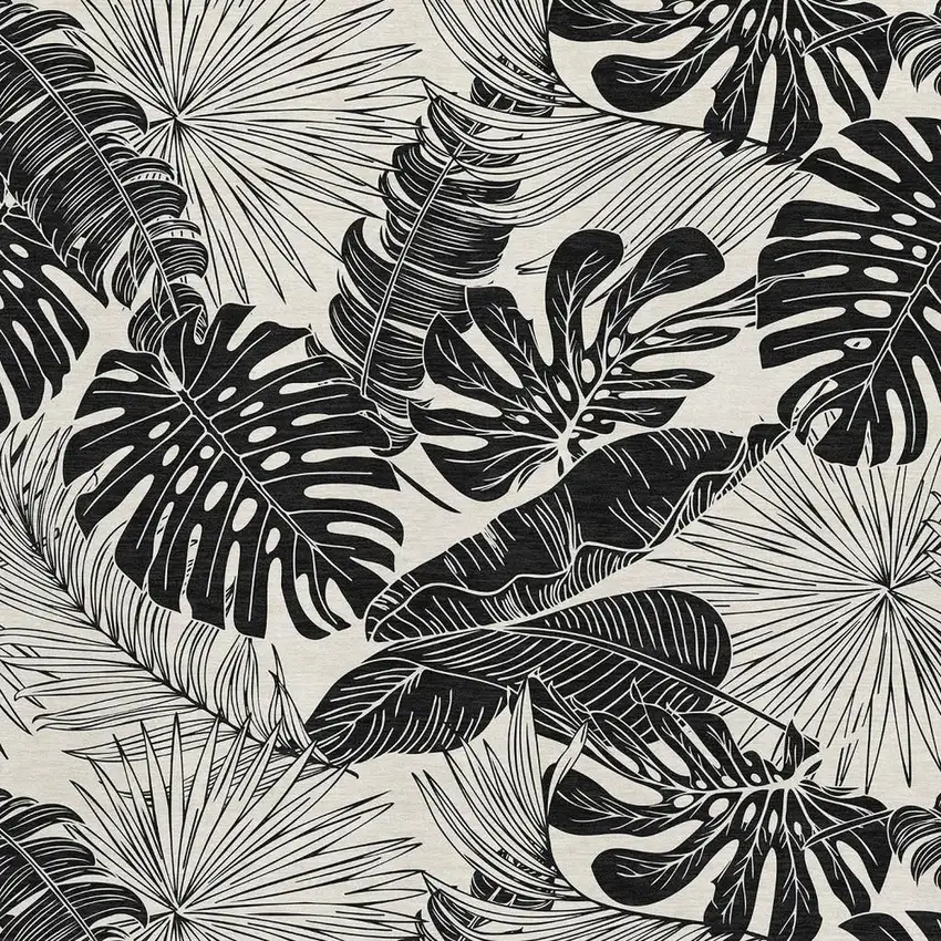 Midnight And Ivory Geometric Washable Area Rug With UV Protection Photo 4