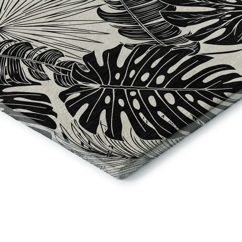 Midnight And Ivory Geometric Washable Area Rug With UV Protection Photo 9