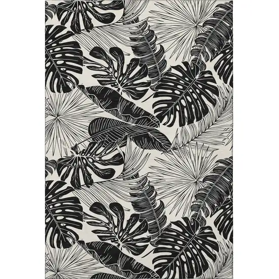 Midnight And Ivory Geometric Washable Area Rug With UV Protection Photo 5