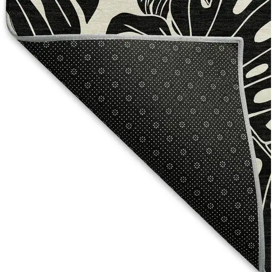 Midnight And Ivory Geometric Washable Area Rug With UV Protection Photo 8