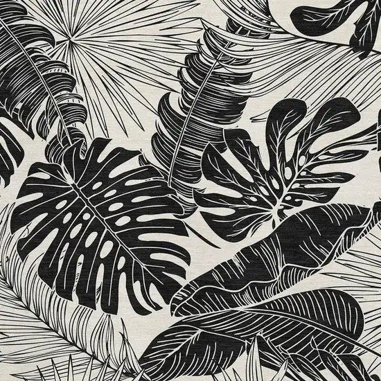 Midnight And Ivory Geometric Washable Area Rug With UV Protection Photo 4