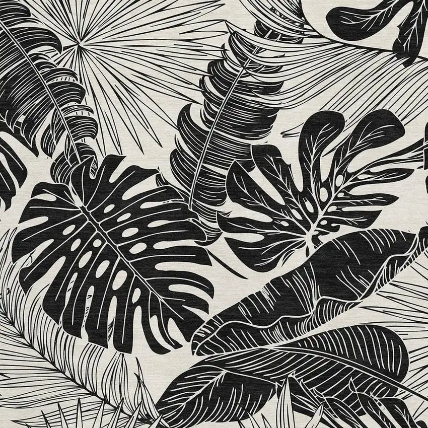 Midnight And Ivory Geometric Washable Area Rug With UV Protection Photo 4