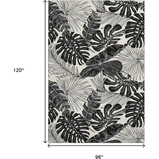 Midnight And Ivory Geometric Washable Area Rug With UV Protection Photo 3