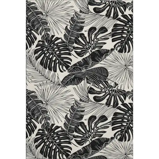 Midnight And Ivory Geometric Washable Area Rug With UV Protection Photo 2