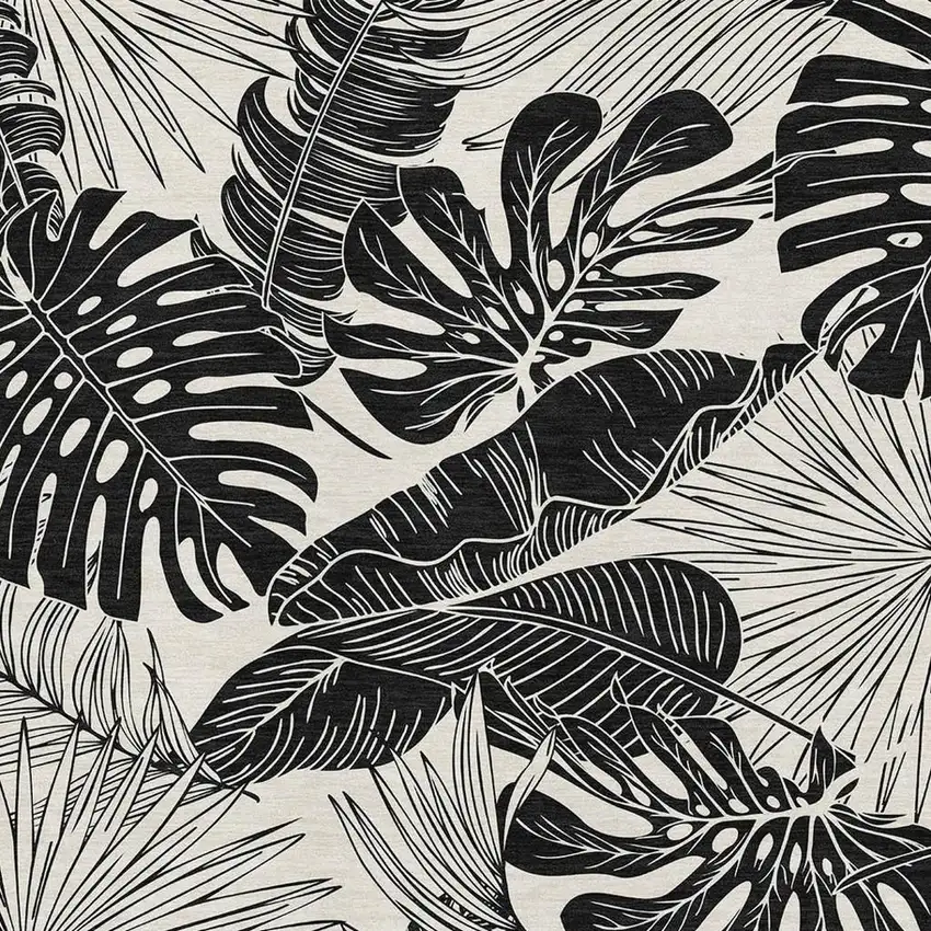 Midnight And Ivory Geometric Washable Area Rug With UV Protection Photo 4