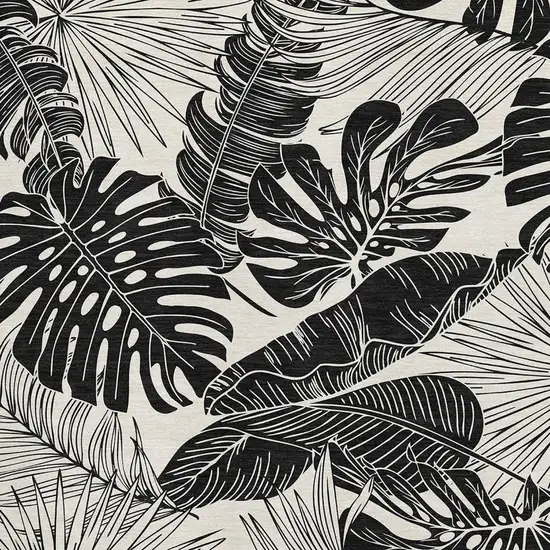 Midnight And Ivory Geometric Washable Area Rug With UV Protection Photo 4