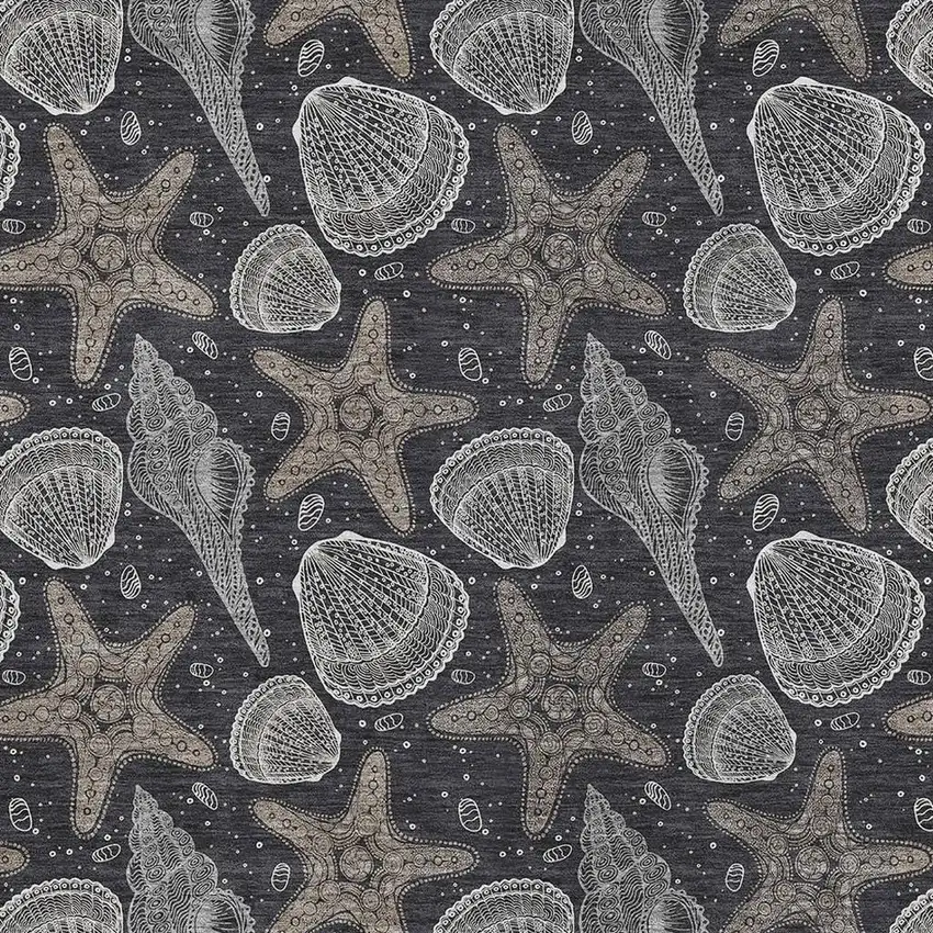 Midnight And Taupe Geometric Washable Area Rug With UV Protection Photo 3