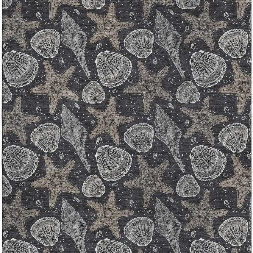Midnight And Taupe Geometric Washable Area Rug With UV Protection Photo 4