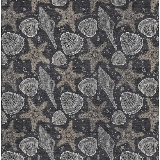 Midnight And Taupe Geometric Washable Area Rug With UV Protection Photo 4
