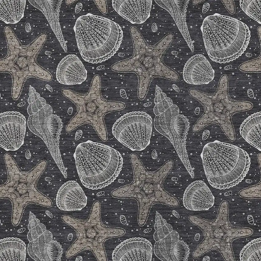 Midnight And Taupe Geometric Washable Area Rug With UV Protection Photo 3